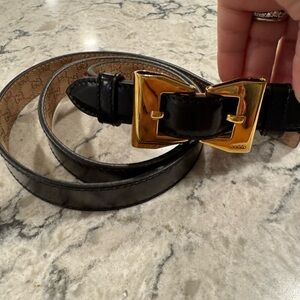 Gucci Black Patent Leather Queen Waist Belt Bow Coquette RARE